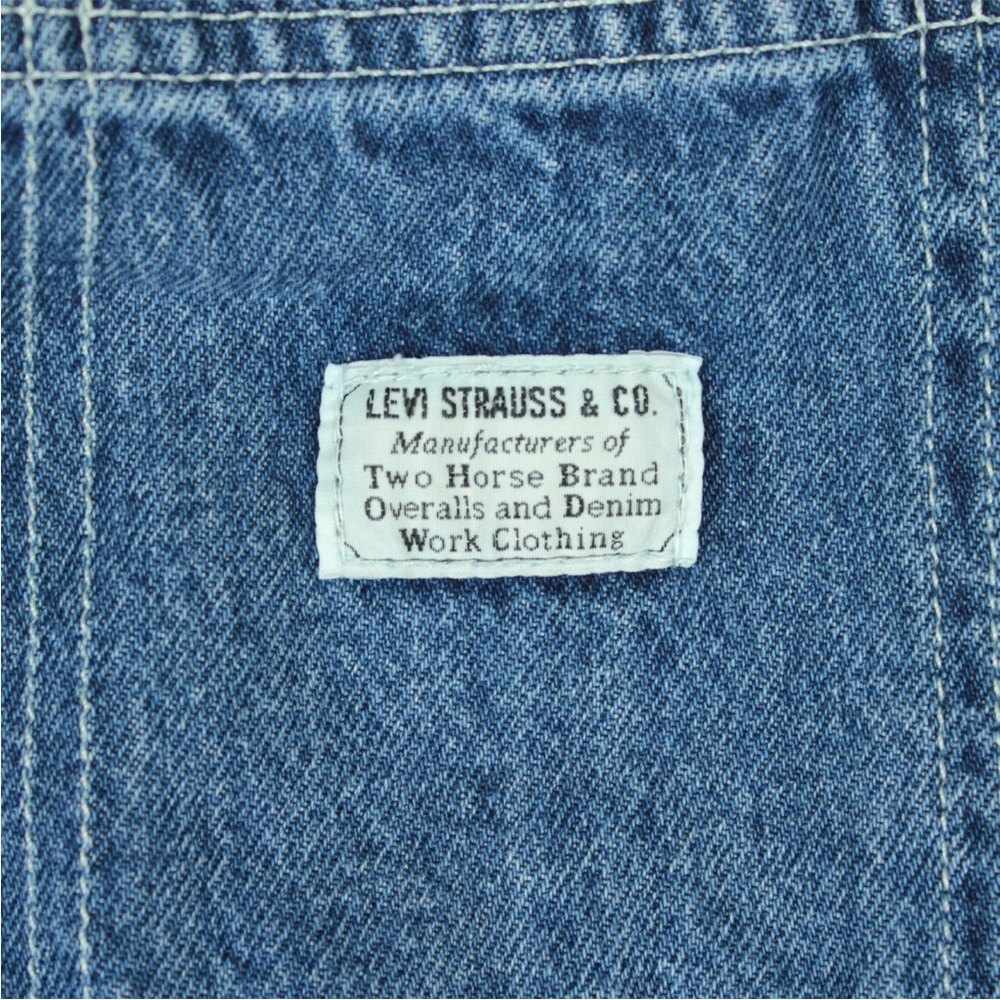 Levi’s Vintage Shortalls Denim Bib Overalls Two Horse Brand Women Size S Blue - Picture 10 of 13